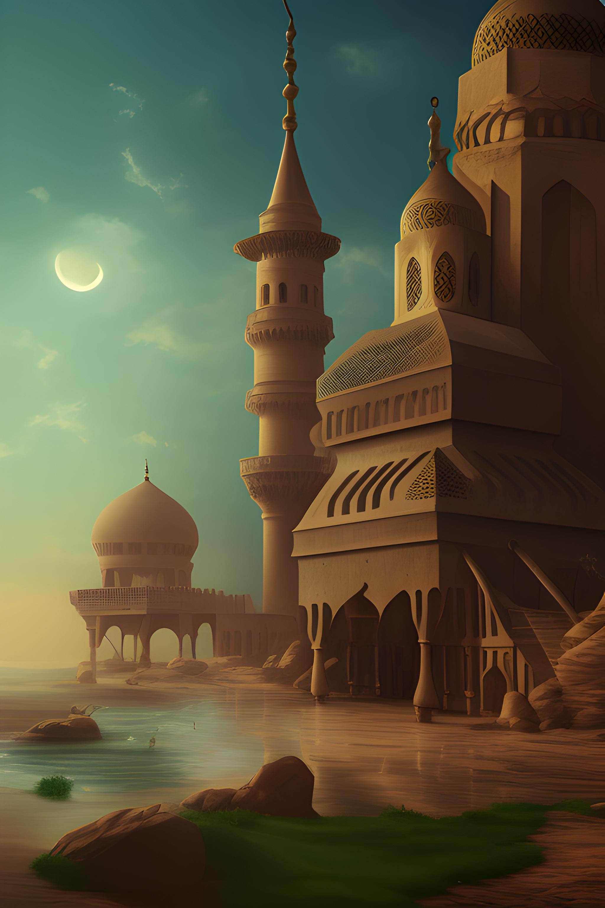 منظر وادي جميل وجبال تملؤها الغيوم الارجوانية والسماوية